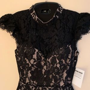 Black High Neck Lace Maxi Dress